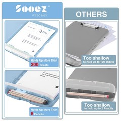 Plastic Clipboards With Storage High Capacity 8.5×11 In Letter A4 Pen Holder