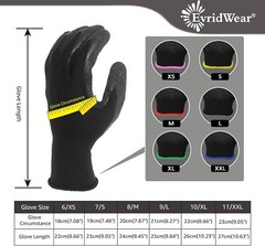 EvridWear 12 Pairs Pack Crinkle Latex Rubber Coated Work Gloves