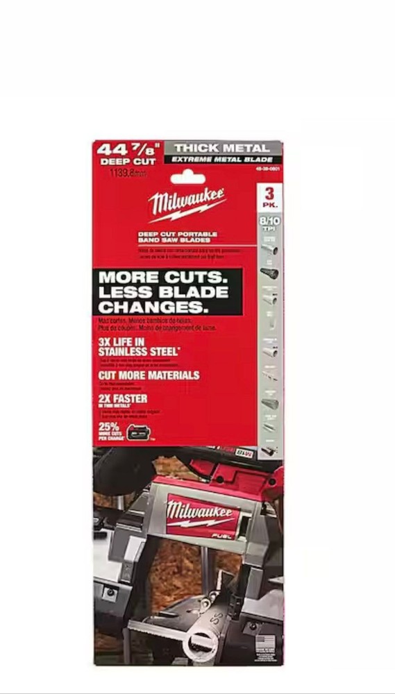 Milwaukee Tool Extreme Thick Metal Deep Cut Band Saw Blade 3pk