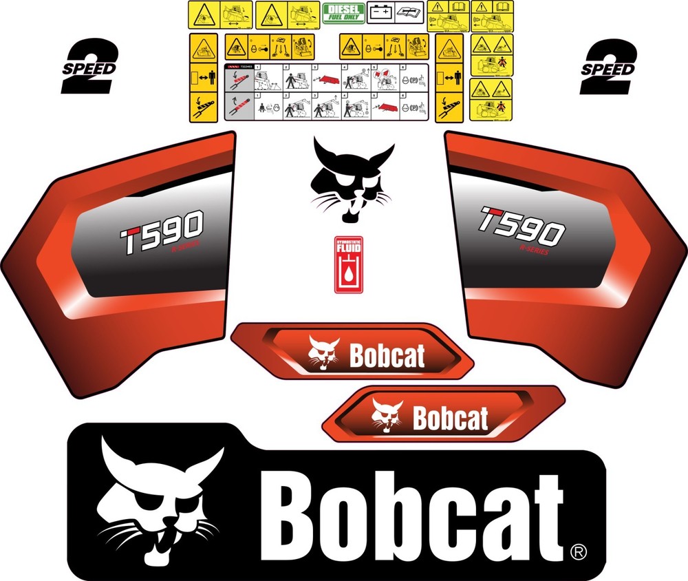 Fits Bobcat T590 Decal Kit Skid Steer / safety decals 3M VINYL / FREE SHIPPING
