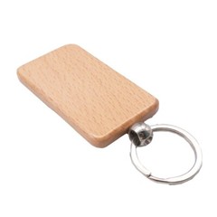 40pcs/pack Rectangle Blank Wood Keychain Diy Custom Wood Key Chains Key Tags