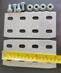 1 Set GS METALS PRSPST4 8 Slot Hole Splice Plate 4″ Flat Galvanized 6″x3″x1/8″