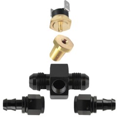 40 ROW ENGINE TRANS-MISSION OIL COOLER ELECTRIC FAN HOSE ADAPTER TEMP SWITCH KIT