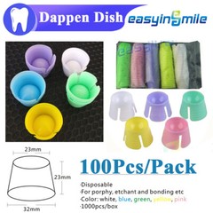 100XPlastic Dental Dappen Dish Disposable Mixing Bowls Multi-purpose Mixed Color