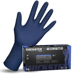 Thickster Powder-Free Exam Grade Latex Disposable Gloves. Size 2X-Large. Blue, 1