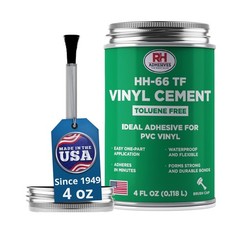 RH Adhesives HH-66 Industrial Strength Vinyl Cement Glue with Brush, 4 oz, Clear