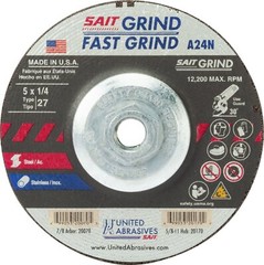 United Abrasives-SAIT 20170 A24N Fast Grinding Wheel 5″ x 1/4″ x 5/8-11″ Type 27