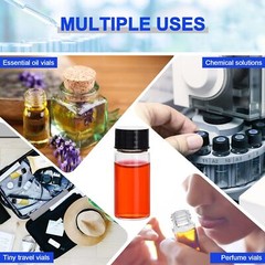 100 Pack 10ml Glass Vials with Screw Caps Clear Liquid Sample Vial Bottles USA