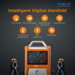 Elitech EMG-20V HVAC Digital Manifold Gauge w/ Vaccum Sensor App Connect w/Hoses