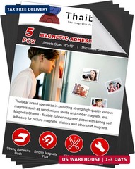 Magnetic Sheets with Adhesive Backing, 8″ x 10″, 5 Pack Flexible Magnet Sheets w