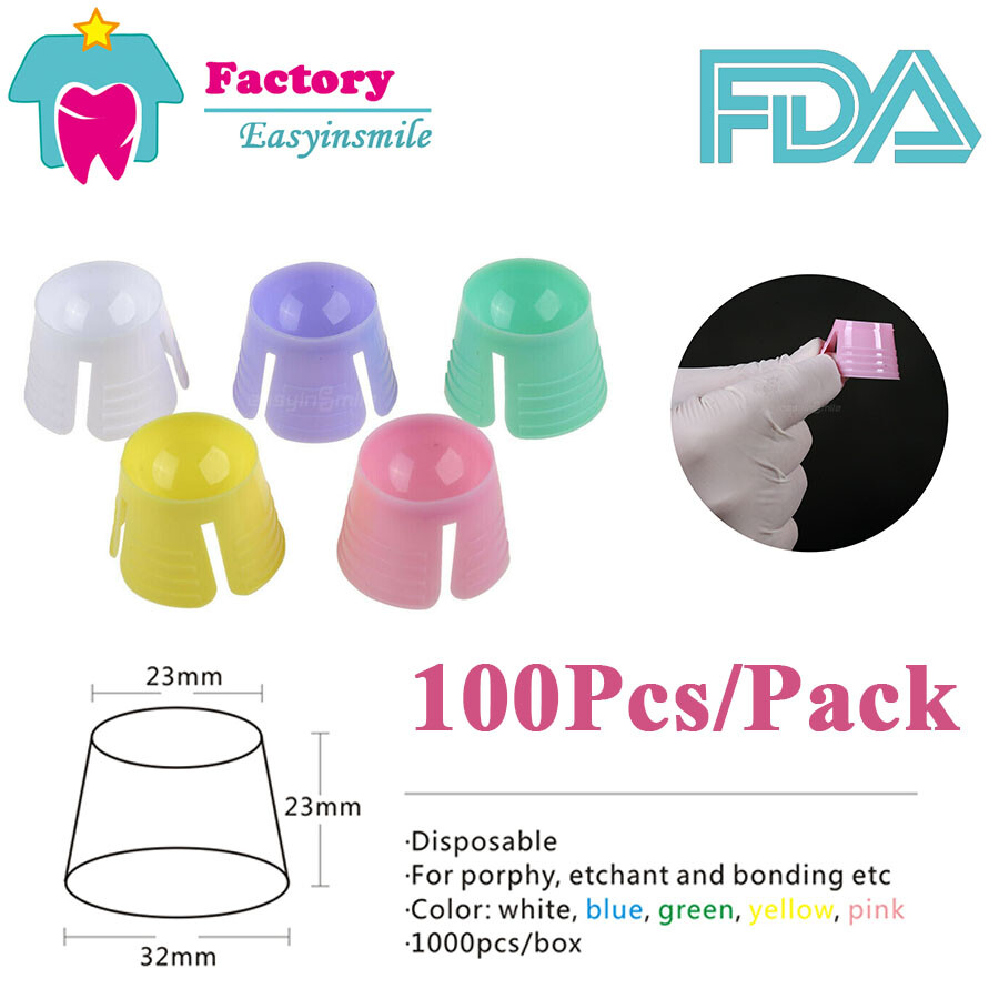 100Pcs Dental Disposable Mixing Bowls Multi-purpose Dappen Dish Mixed Color USA