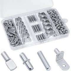 120Pcs Shelf Pins Kit,4 Styles Nickel Plated Shelf Support Pegs,Plated Shelf …