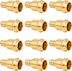 12 Pack 1/2″ Press Propress X 1/2″ PEX Adapter Crimp Fittings Brass Coupling Con