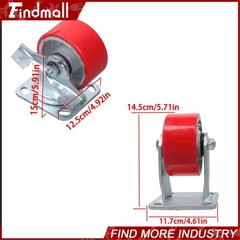 Findmall 4 Pack 4″ × 2″ Heavy Duty Rigid & Brake Swivel Caster Wheels 2800Lbs