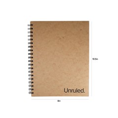 Unruled Classic Blank Spiral Notebook, 8″ x 10.5″, 70 Sheets, 60lb Premium Pl…