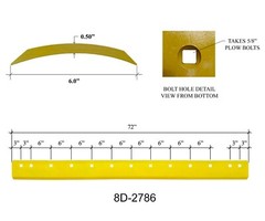 1 Common 6ft Heat Treated Curved Grader Blade, 8D-2786 – 1/2″x6″x72″