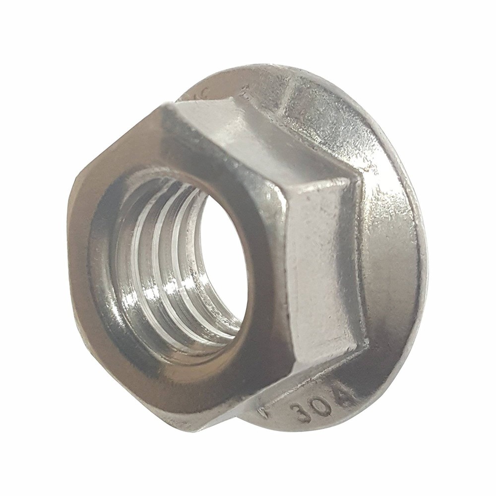 3/8-24 Stainless Steel Flange Nuts Serrated Base Lock Anti Vibration Qty 10