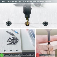 440PCS Flat Head Phillips Wood Screws Assortment Kit, Carbon Steel Self-Tappi…