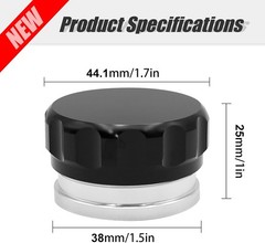 OD Aluminum Alloy Weld Billet On Filler Neck Black Cap Oil Fue Size: 1.5(38mm)