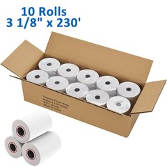 10 Rolls 3 1/8″ x 230′ Thermal Paper POS Cash Registers Receipt Paper Roll 80mm