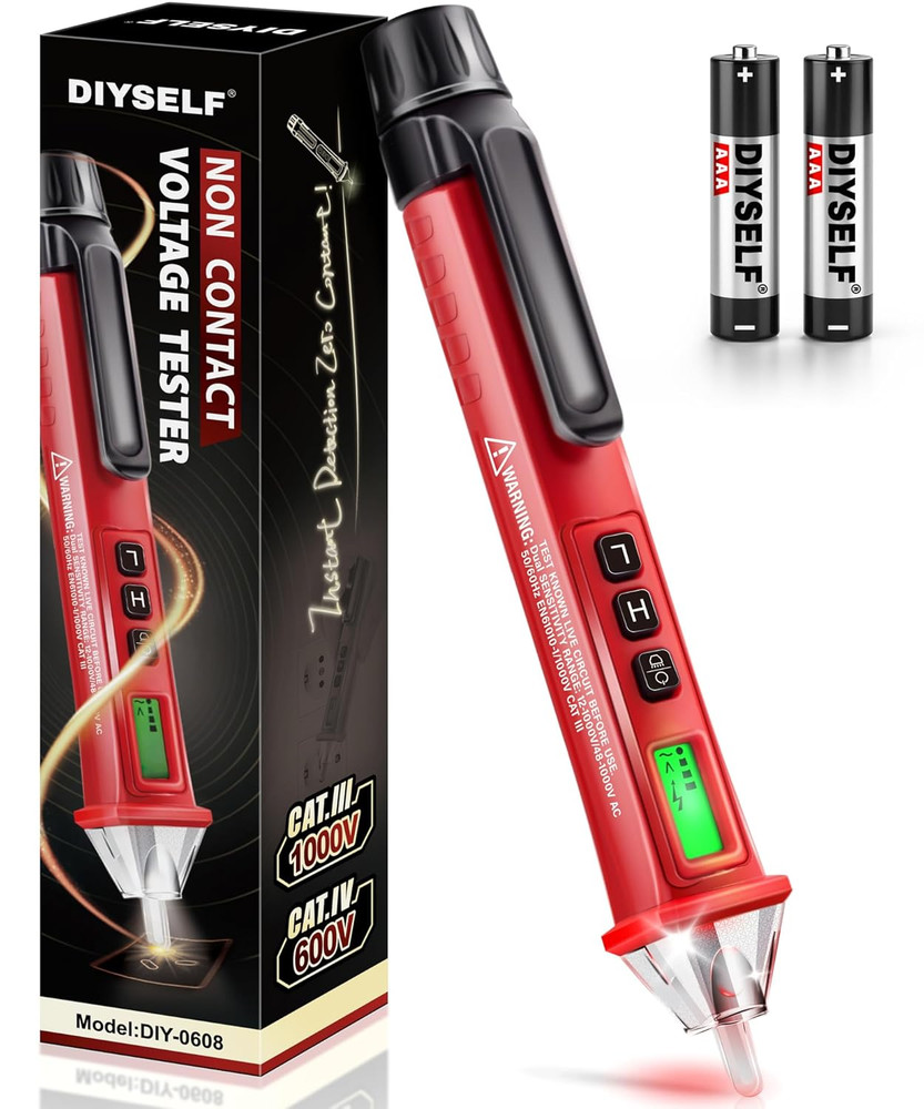 Non Contact Voltage Tester Pen AC Live Wire Detector 12-1000V w/ LCD