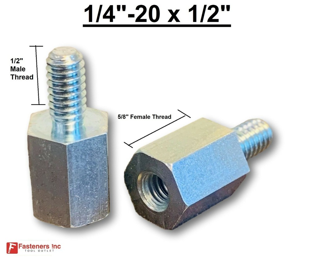 1/4″-20 x 1/2″ Hex Standoff Zinc Plated #4675-2520-S-12 5/8″L Female Thread