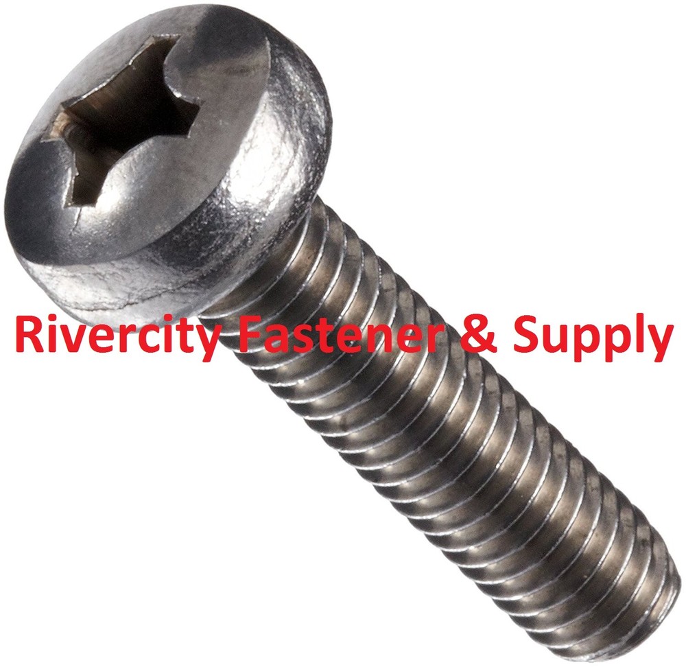 (50) M4-0.7×12 Phillips Pan Head Machine Screws Stainless Steel 4mm x 12mm