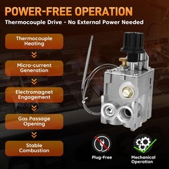 0630326 0085AP0012 100~340℃ Thermostatic Gas Control Valve For Eurosit 630