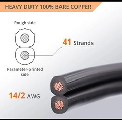 14 AWG 14/2 Pure Copper Low Voltage Landscape Wire 100ft Cable Wirefy