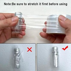 2 Pack Mini Stretch Wrap Film Unheated Shrink Wrap Roll for Bottles/Jars Seal Pa