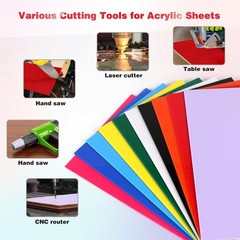 Colorful 8x12in Acrylic Sheets – 10 Assorted Colors for Creative Laser Crafting
