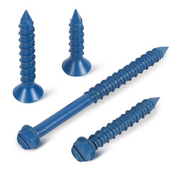 3/16″ X 1-1/4″ Concrete Screws, 100 PCS Blue Hex Washer Head Concrete Screws Anc