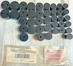 United Scientific RSTPK1 Sizes 1-6 Set of 39 Natural Rubber Stopper Assortment
