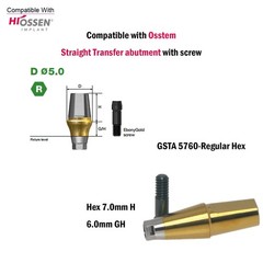 Titanium Straight Cemented Abutment D4.5/5.0/6.0 For Osstem Hiossen TS Regular