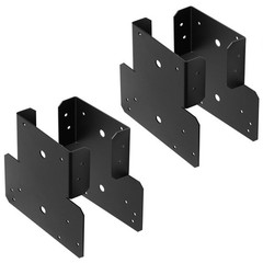 4 Pcs 6×6 Black T Shaped Post and Beam Connector, Pergola Post Bracket | 14 G…