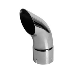 4″ x 12″ Curved End Pipe Exhaust Stack Chrome Replacement for UNIVERSAL