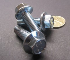 Flanged Serrated Bolt, Class 8.8 Zinc Steel, FT, M12 x 1.75 x 40 mm Length, 10Pc