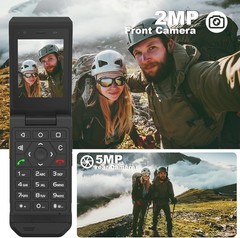 Unifone S22 Rugged Flip Phone Unlocked (16GB) 4G LTE GSM IP68 Water Resistant