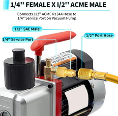 Brass R134A R12 R22 Tank Vacuum Pump Adapters Valve Remover for AC Charging