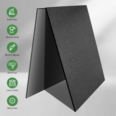 ABS Plastic Sheet 8 X 12 X 1/8 Inch Thick 3Mm Moldable Plastic Sheet Black