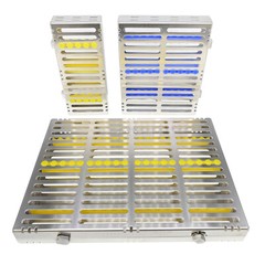 Dental Autoclave Cassette Tray Rack metal Box Instrument Sterilization5/10/20Ins