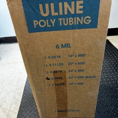 Uline S-7926 Black Poly Tubing Roll 6 Mil 24″ x 500′ LDPE Non-Vacuum 1 Roll