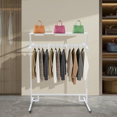 Clothing Display Rack Floor Standing Garment Rack 8 Arms Clothing Rack White