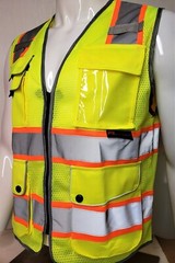 FX High Visibility Reflective BLACK OR BLUE Safety Vest w/ ID pocket FXSV8-BK