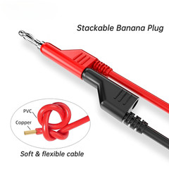 5PCS 1000V 15A 4mm Copper Banana Plug to Plug 1M Multimeter Test Leads PVC Cable