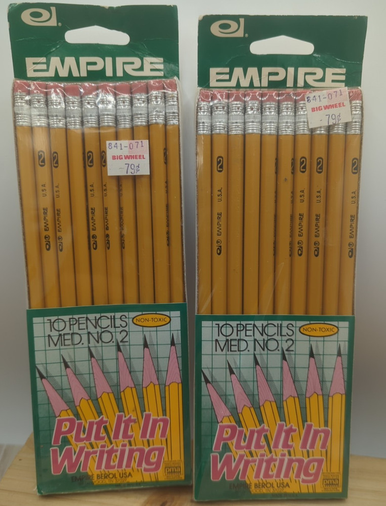 Empire vintage pencils #2 lot 20 NOS sealed 1980 dated USA made