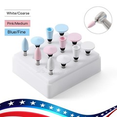 12Pcs AZDENT Dental Composite Polishing Burs Kit RA Silicone For Contra Angle