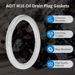 M16 Oil Drain Plug Gaskets Crush Washers Seals Rings Fit for BMW Motorcycle, Rep