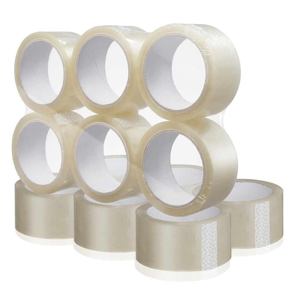 12 Rolls Heavy-Duty Clear Shipping Packing Moving Tape – 2.7 mil 2″ x 60 yards
