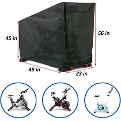 Black Exercise Bike Cover Waterproof Oxford Fabric Indoor & Outdoor Draw String